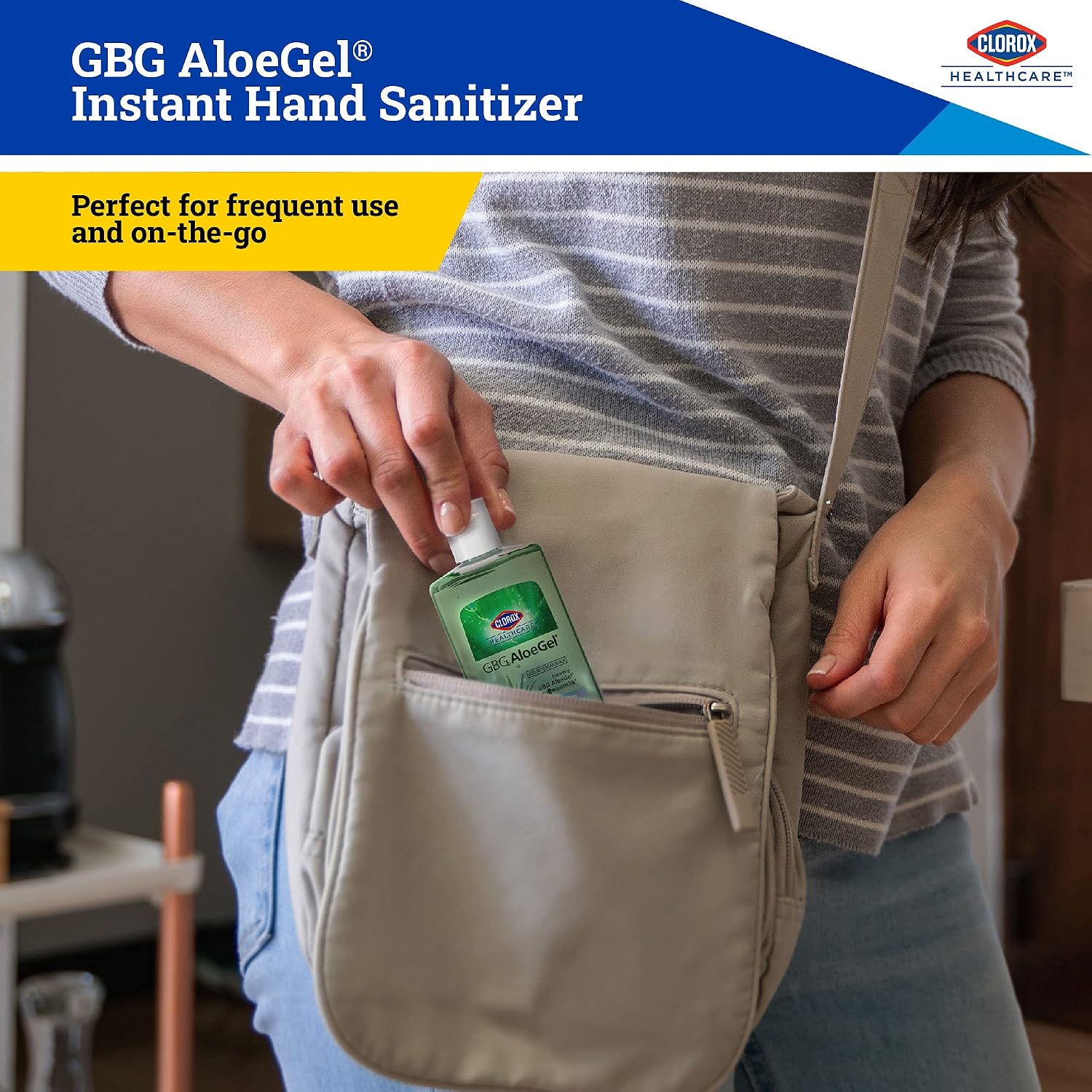 Clorox Healthcare GBG AloeGel Hand Sanitizer Gel, Bleach-Free Moisturizing Sanitizer with 64% Ethyl Alcohol, Aloe Vera and Vitamin E - FDA Registered, Travel Size, 4 Fl Oz - 24 Pack
