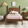 Walker Edison EZ Assembly Traditional Wood Spindle Bed, Vintage Bed Frame, No Box Spring Required, Twin Bed Frame with Headboard, Twin Size, Dark Brown