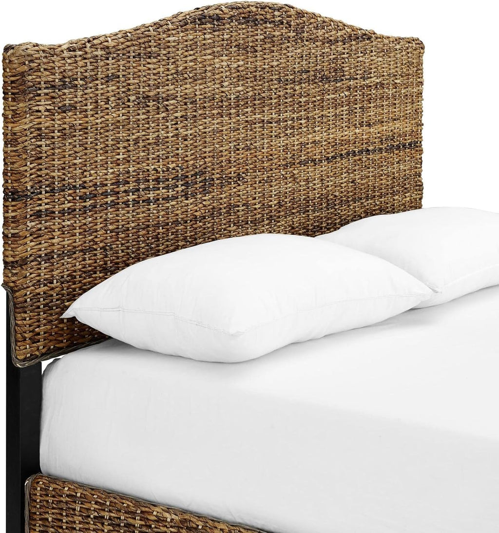 HomeStock Lakeside Living Bed Set, Queen Size, Natural, Steel, Wood Finish Banana Leaf - 86' L x 66.75' W x 52.75' H