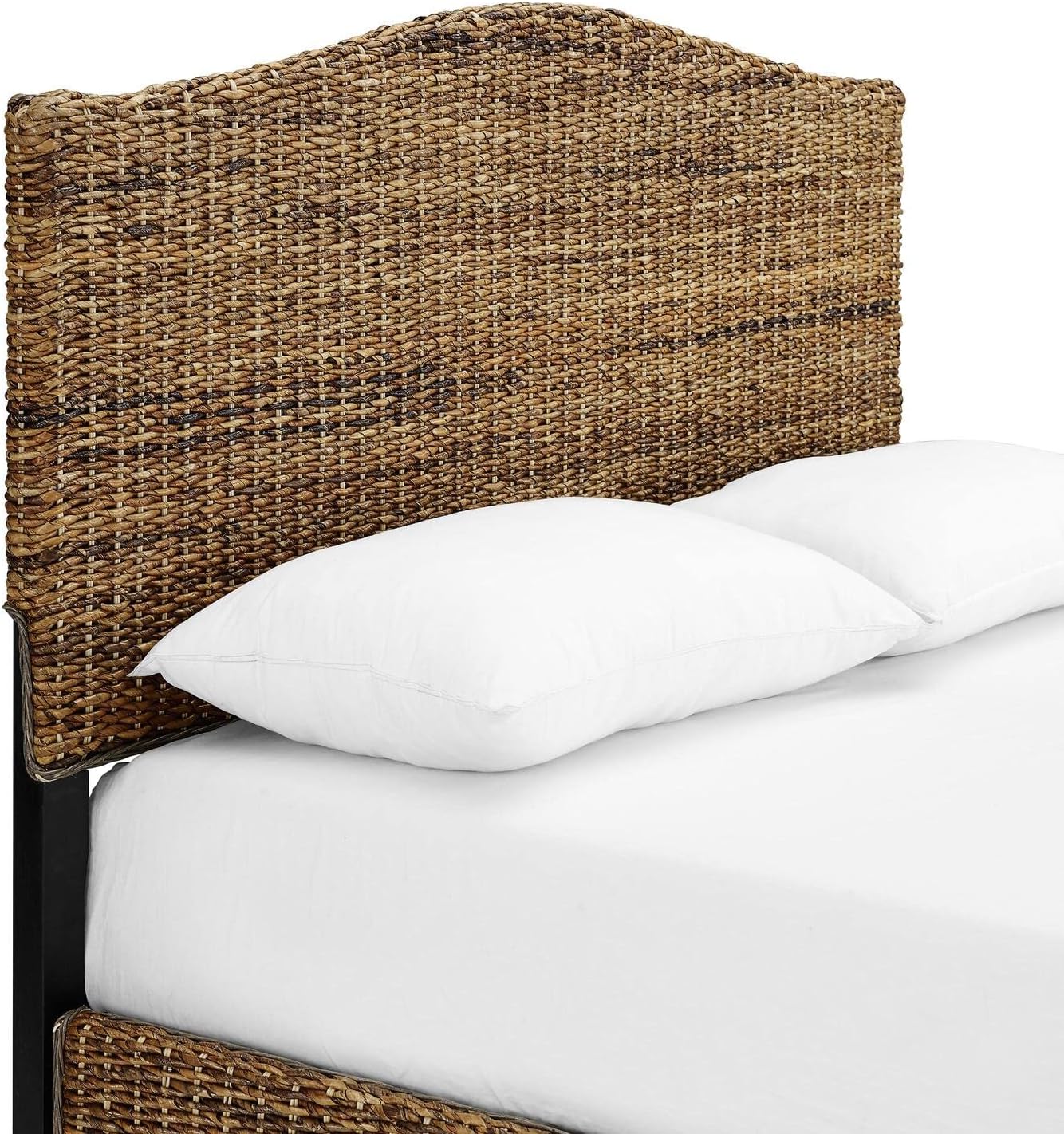HomeStock Lakeside Living Bed Set, Queen Size, Natural, Steel, Wood Finish Banana Leaf - 86' L x 66.75' W x 52.75' H