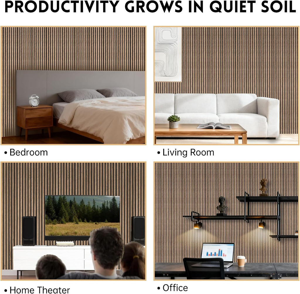 RITOLLO 4 Pack Wood Panels for Wall, 90.55'×12.6' Wood Slat Acoustic Panels for Wall, Soundproof Panels, 3D Fluted Panels for Interior Wall Decor (Natural Walnut)