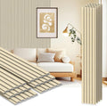 RITOLLO 10-Pack WPC Slat Wall Panels, 96 x 6 Inches 3D Fluted Wall Panels for Interior Wall Decor, Modern Accent Wood Wall Paneling for Living Room, TV Background, Office, Bedroom(Oak)