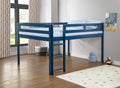 Camaflexi Tribeca Wood Low Loft Bed Frame / 14 Wood Slats Support and 1 Center Support/No Box Spring Necessary/Easy Assembly/Full - Blue