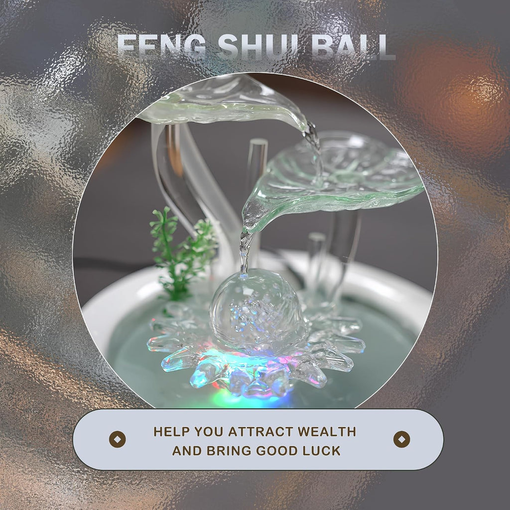 Tabletop Water Fountain Indoor - Water Fountain Decor for Meditation, Relaxation for Yoga, Study, Tea, Living Room, Office, Beauty Club Decor