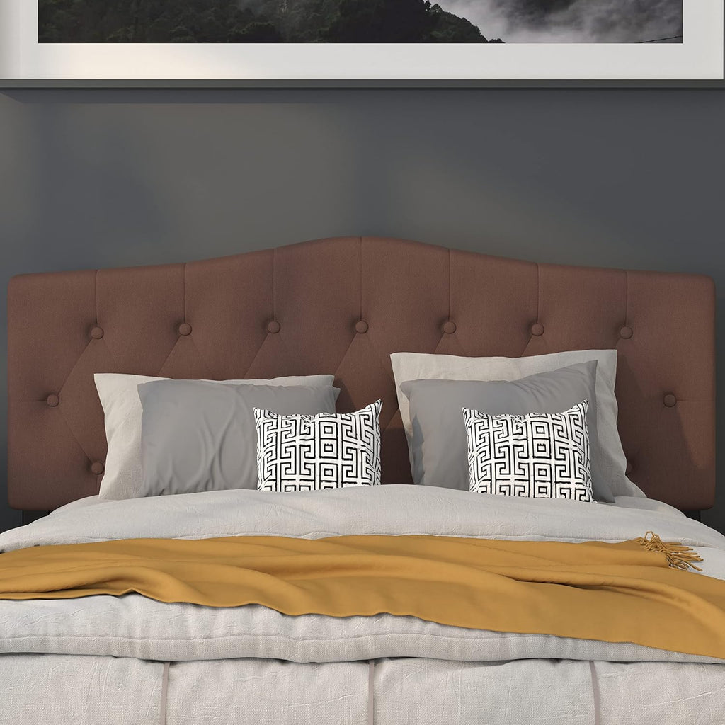 Flash Furniture Cambridge Tufted Upholstered Queen Size Headboard in Camel Fabric
