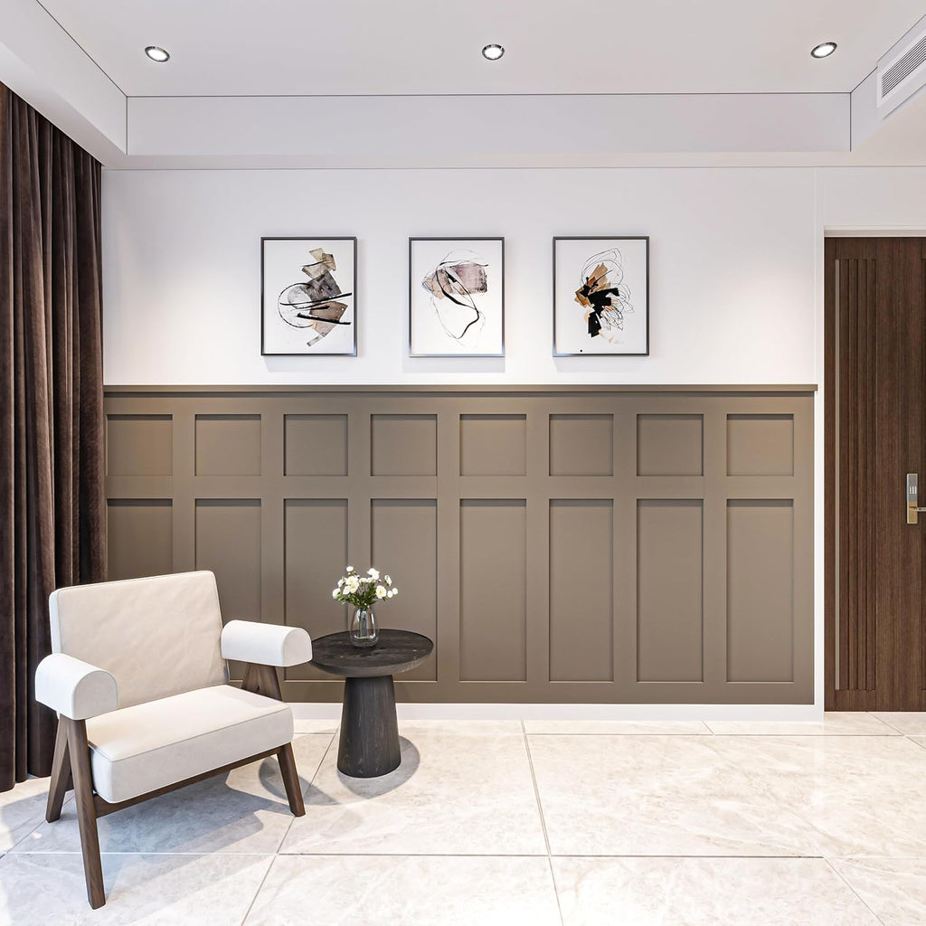 Polymer-Based Board and Batten Wall Panel Kit – 19pcs (93.93x56') Panels | Enhance Your Home with Elegance Using This Wall Molding Peel and Stick Panel | Luxury Decorative Wainscoting Wall Panels