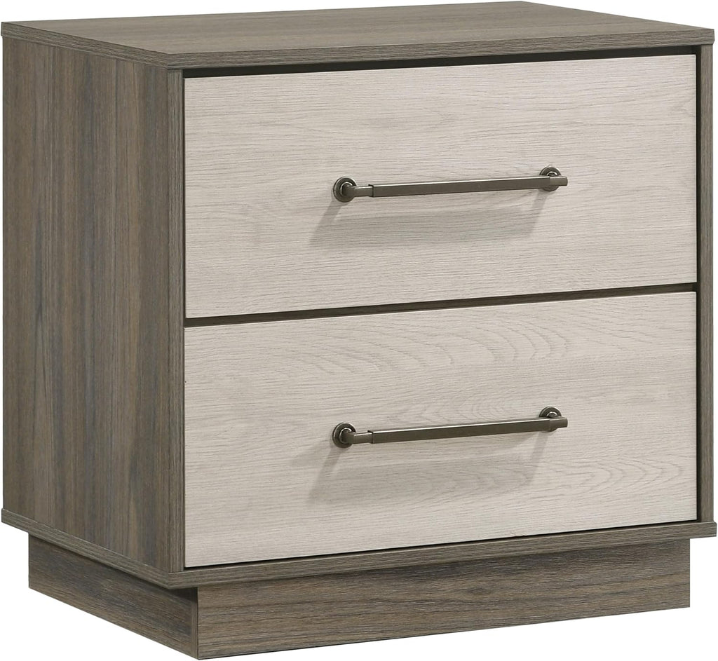 Coaster Home Furnishings Fenwick Contemporary 5-Piece Bedroom Set Queen Size Bookcase Bed Frame 48-inch Headboard Grey Oak/Almond 224981Q-S5