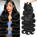 15A Raw Indian Human Hair Bundles Body Wave Bundles Human Hair,Triple Lifespan Virgin Remy Hair,No Tangle Shedding,Keep Texture Silky Soft After Multiple Washes (3 Bundles Natural Black, 16 16 16)