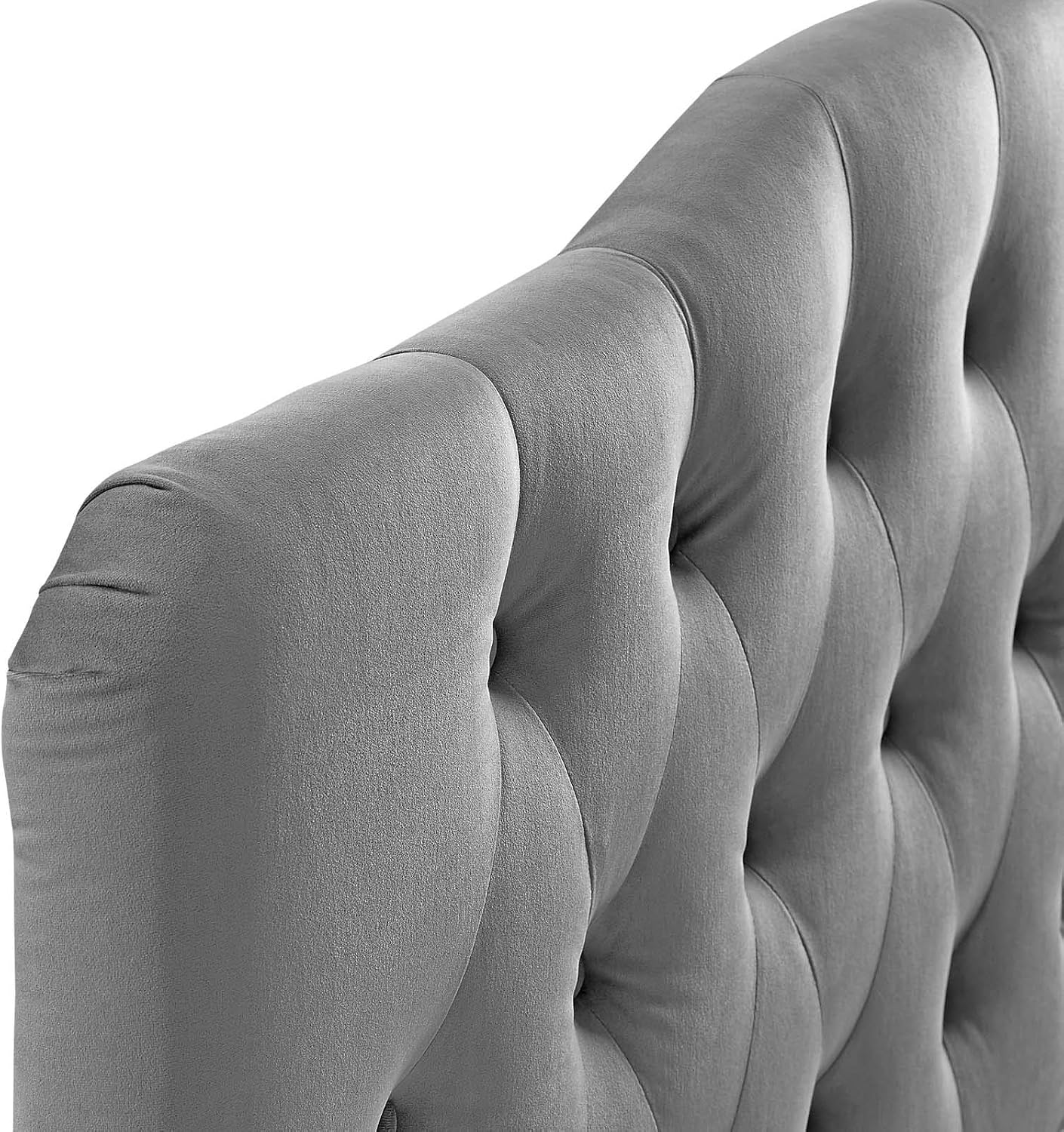 Modway Annabel Diamond Tufted Performance Velvet Queen Headboard in Gray