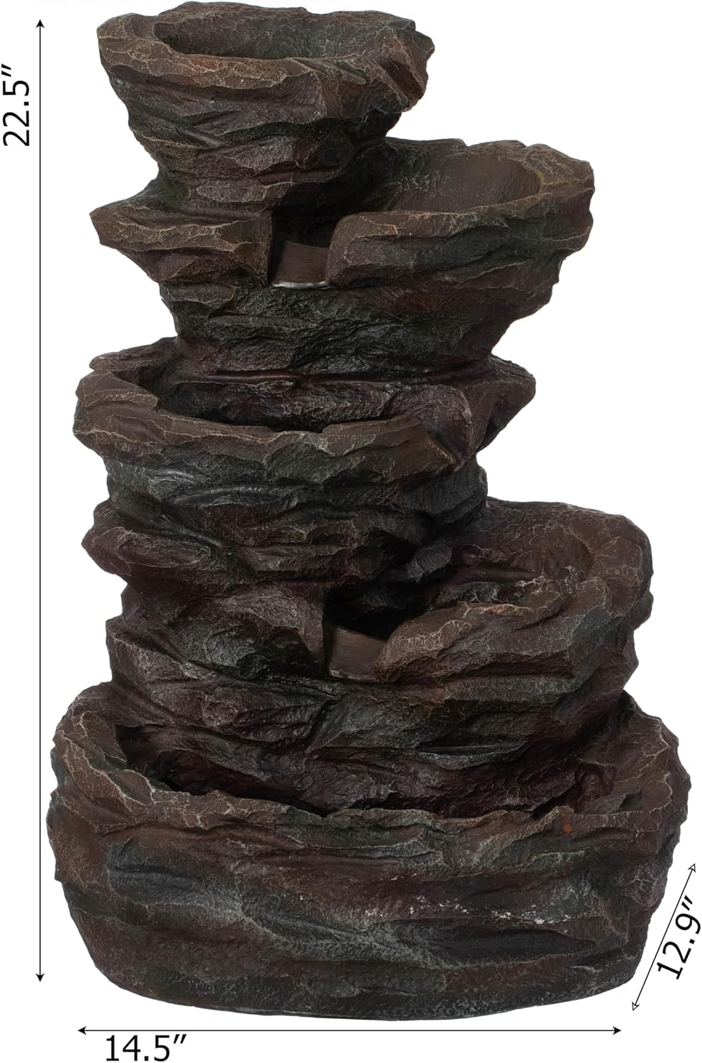 Gardenised Water Fountain with LED Light for Indoor and Outdoor Accent with Soothing Waterfall Sound Ideal for Home Office Patio Backyard Deck Porch Balcony and Tabletop Display, Forest Falls