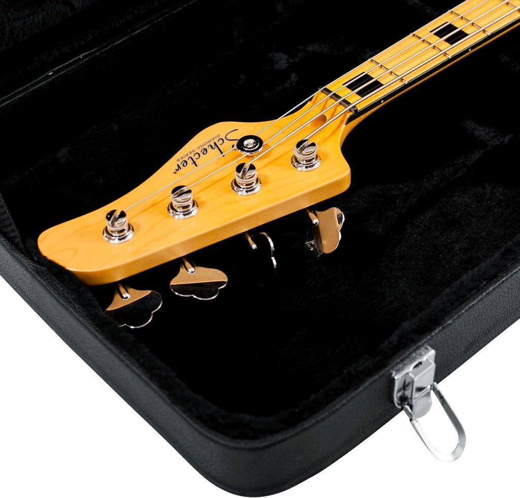 Gator Cases Hard-Shell Wood Case for Electric Bass Guitars, Fits Fender Precision/Jazz Bass, & More (GWE-BASS)