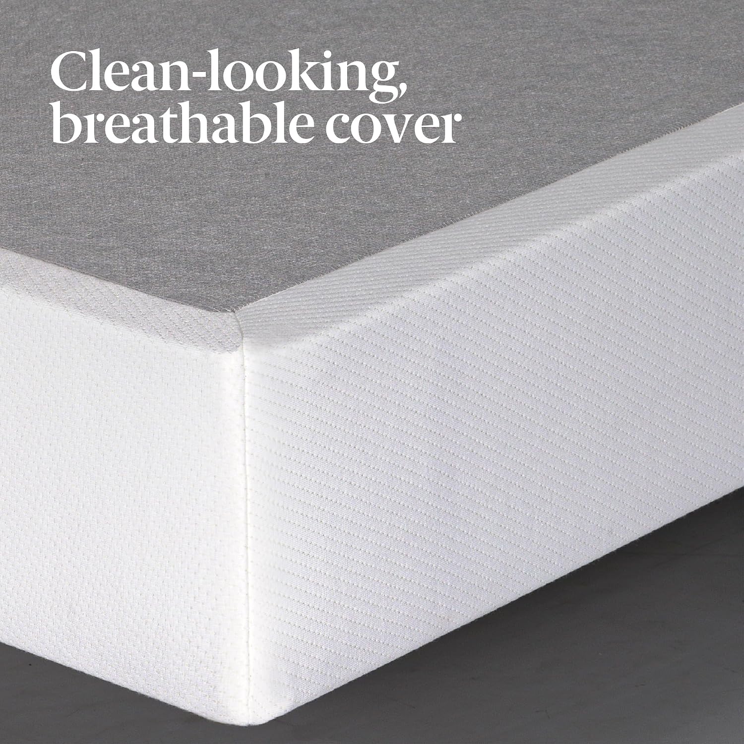 ZINUS 7.5 Inch Box Spring with Cover, No Assembly Mattress Foundation, Sturdy Metal Structure, Full, White