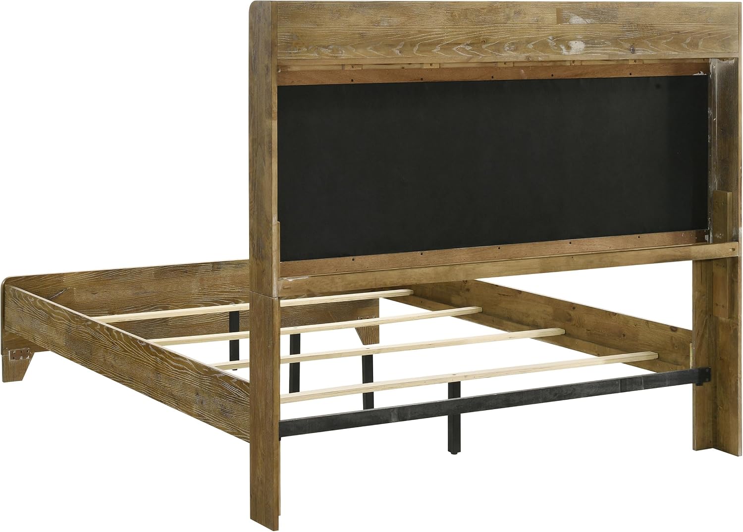 Coaster Home Furnishings - Henderson - Wood - 4-Piece Bedroom Set with Bookcase Headboard, USB Charging and Rustic Style - Bedroom - Queen Size - Medium Oak - 222971Q-S4