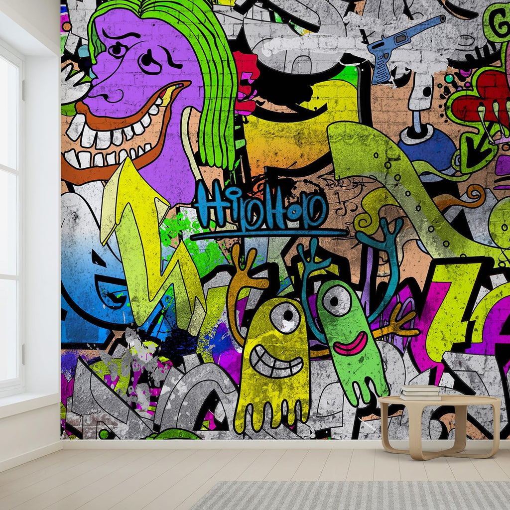 wall26 - Colorful Graffiti - Large Wall Mural, Removable Peel and Stick Wallpaper, Home Decor - 100x144 inches