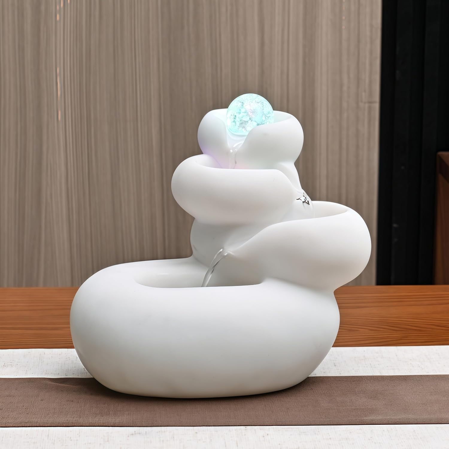 Tabletop Water Fountain Indoor - Water Fountain Decor for Attract Wealth, Suitable for Yoga, Study, Tea, Living Room, Feng Shui Decor & Gifts, Chinese Decor & Gifts, Chinese New Year Decor (Small)