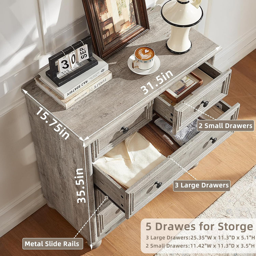 Farmhouse Dressers & Night Stand Set of 3, Wood 54' Wide 6 Drawer Dresser & 35.5'Tall Chest of Drawers, 18' with Charging Station Nightstand, Bedroom Furniture Dresser Set for Home Living Room Hallway