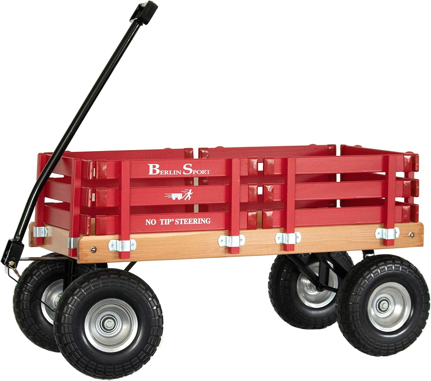 Berlin Flyer Sport Wagon - Model F410 - Perfect Wagon for Around the Neighborhood, Campground, or Beach - Amish Made in Ohio, USA - 10' No-Flat Tires (Red)