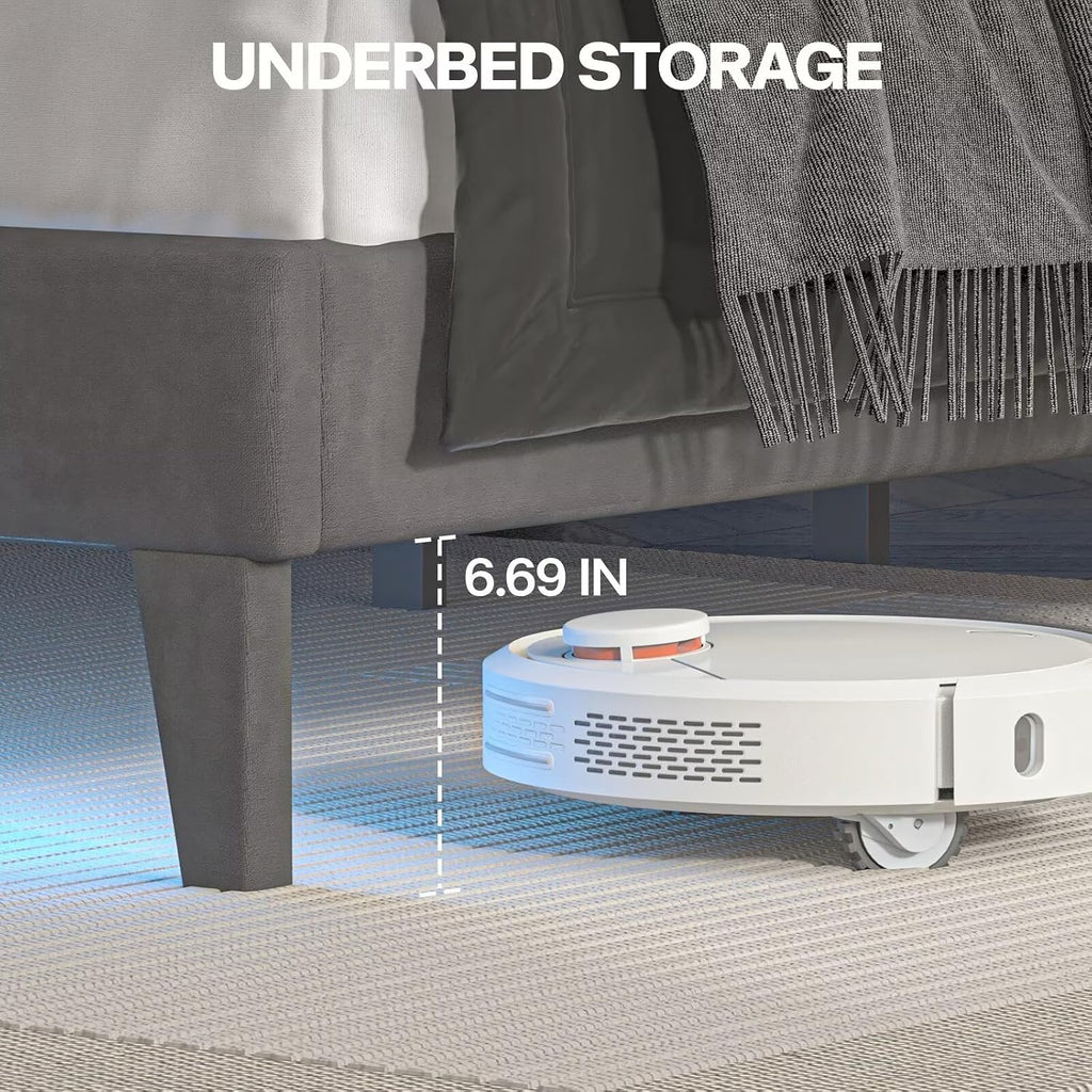 Lihimte Full Size Bed Frame with Led Lights, Upholstered Velvet Platform Bed Frames with Button Tufted Wingback Headboard and Footboard, Wooden Slats Support, No Box Spring Needed, Dark Grey