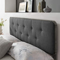 Modway MOD-6235-GRY-CHA Collins Tufted King Fabric and Wood Headboard, Gray Charcoal