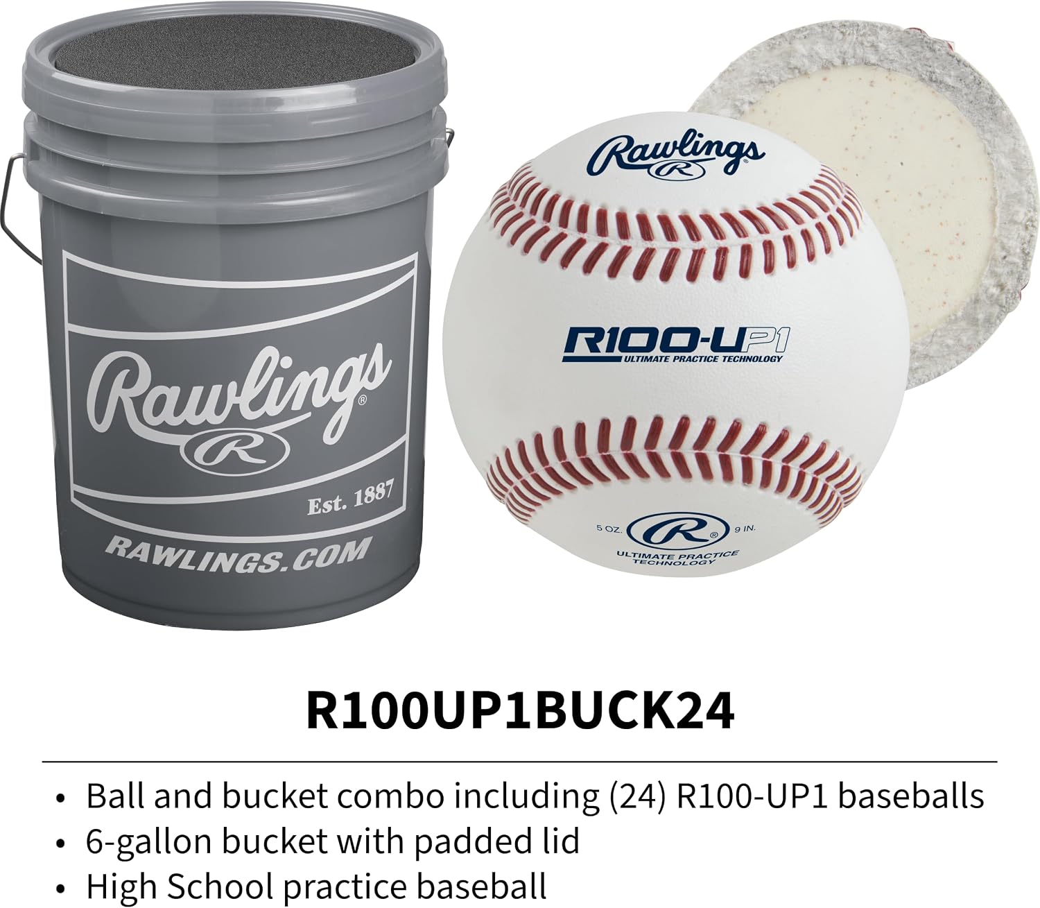 Rawlings | Ultimate Practice Baseballs | Youth/High School/College | Added Lifespan + Weather Resistant | Dozen & Bucket Options