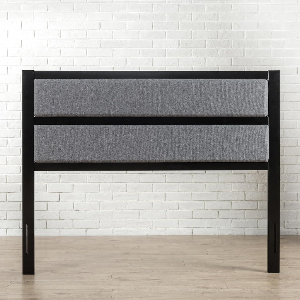 Zinus Jessica Upholstered Metal Headboard, Easy Assembly, Queen, Grey