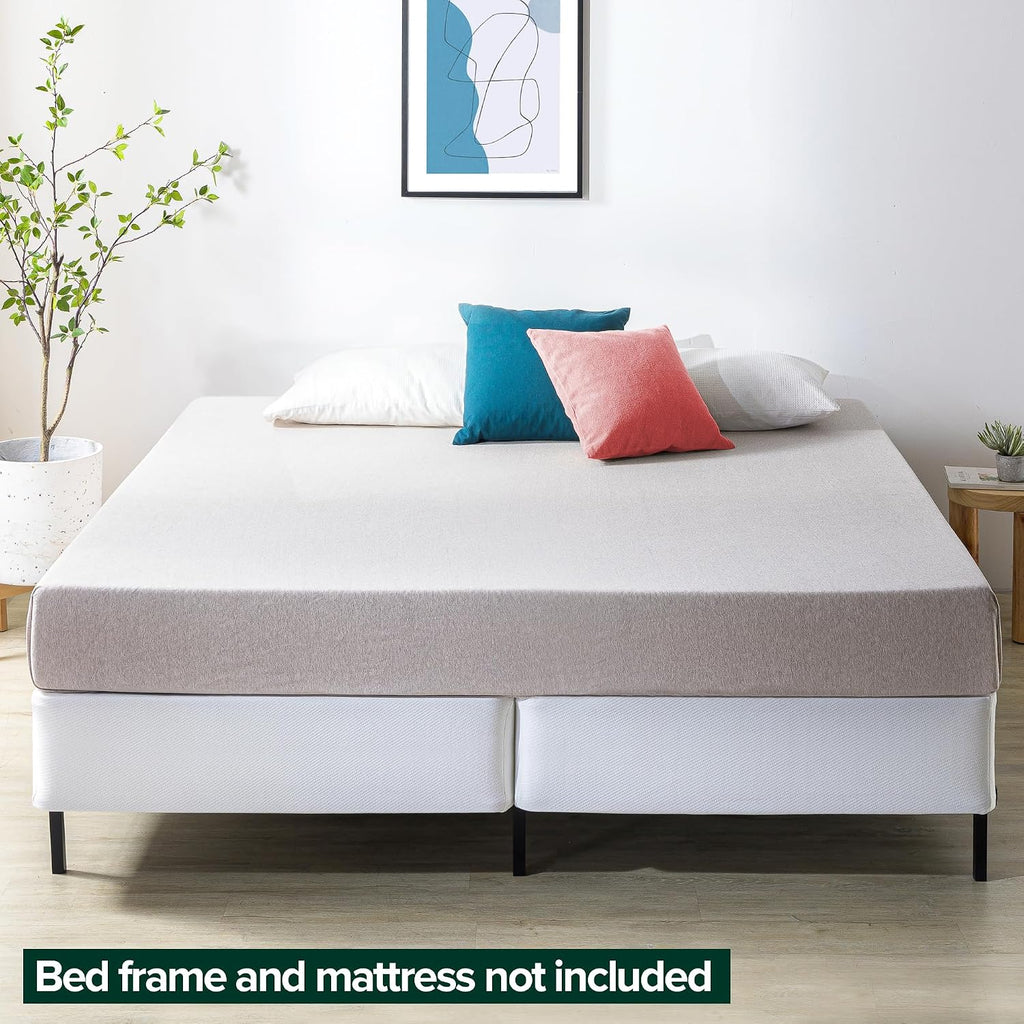 ZINUS 9 Inch No Assembly Metal Box Spring, Cool Mattress Foundation, Sturdy Metal Structure, Split King, White
