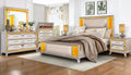 First of a Kind Claire Traditional 5 Piece King Bedroom Set with Upholstered Tufted Headboard Elegant European Inspired Design Coordinated Furniture Collection