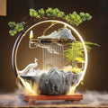 Ceramic Maitreya Buddha Incense Burner, Waterfall Lotus LED Light Ring Backflow Aromatherapy Ornament, with Incense Cones for Home Office Decor for Relaxation Yoga Gift (Peacock)
