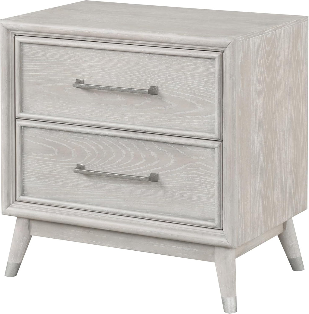 Roundhill Furniture Seluna 5-Piece Bedroom Set with Touch LED Lighting, Gray Oak Finish, Queen