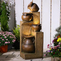 Bumilgar Water Fountain Outdoor Fountain with Lights - 53 Inches 4 Tiered Floor Standing Outdoor Water Fountains and Waterfalls for Garden, Patio, Backyard, Porch Home Art Decor
