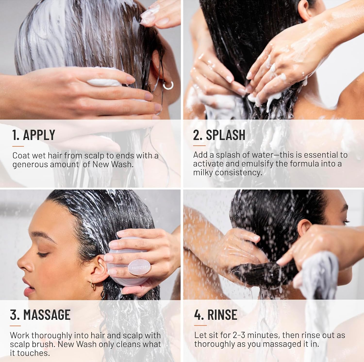 Hairstory New Wash Rich – Detergent Free Shampoo for Thick Curly Coarse Hair, Sulfate Free Deep Moisture Cleansing Cream, Shampoo and Conditioner Alternative, 20 Fl Oz Refill Pouch