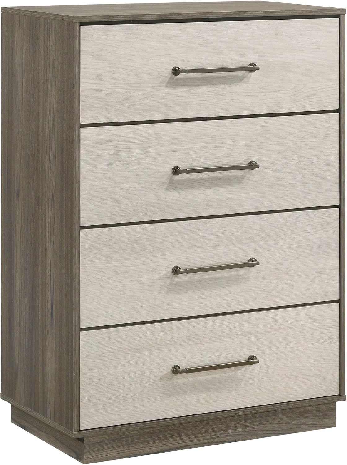 Coaster Home Furnishings Fenwick Contemporary 5-Piece Bedroom Set Queen Size Bookcase Bed Frame 48-inch Headboard Grey Oak/Almond 224981Q-S5