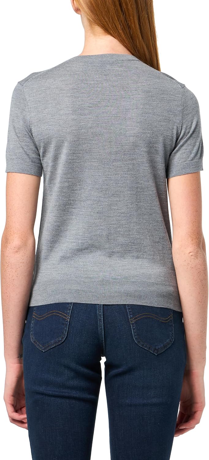 Theory Womens Basic Tee, Light Heather Grey, Small