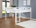 Tribeca Wood Low Loft Bed Frame / 14 Wood Slats Support/No Box Spring Necessary/Easy Assembly/Twin - White