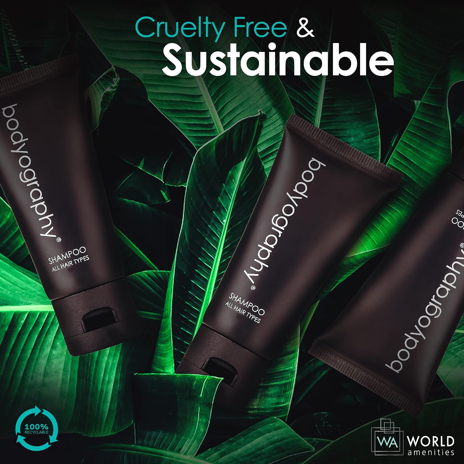 World Amenities - Bodyography - Bulk Shampoo | 300 Count, 1.4oz | Lavender Peppermint, Mini Travel Size Toiletries (100% Recyclable Tube with Flip Top Cap) Hotel Amenities.