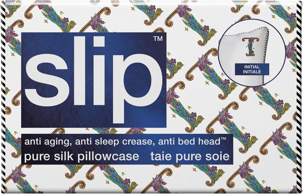slip The Original Queen Pure Silk Pillow Case - 100% Pure 22 Momme Mulberry Silk - Queen Standard Size - Anti-Aging, Anti-BedHead, Anti-Sleep Crease, Initial Collection: Letter T (20' x 30')