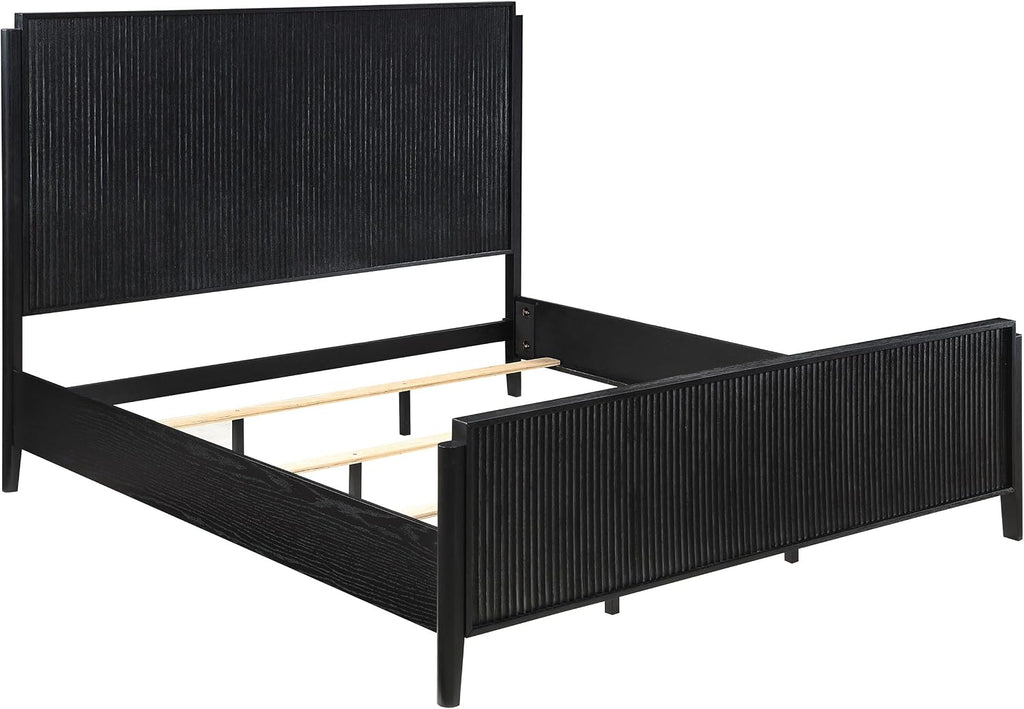 Coaster Home Furnishings Brookmead Transitional 5-Piece Bedroom Set Queen Size Panel Bed Frame 60-inch Headboard Black 224711Q-S5