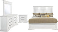 Coaster Home Furnishings - McKinney - Wood - 4-Piece Bedroom Set with Crown Moldings and USB Ports - Bedroom - Eastern King Size - Vintage White - 215871KE-S4