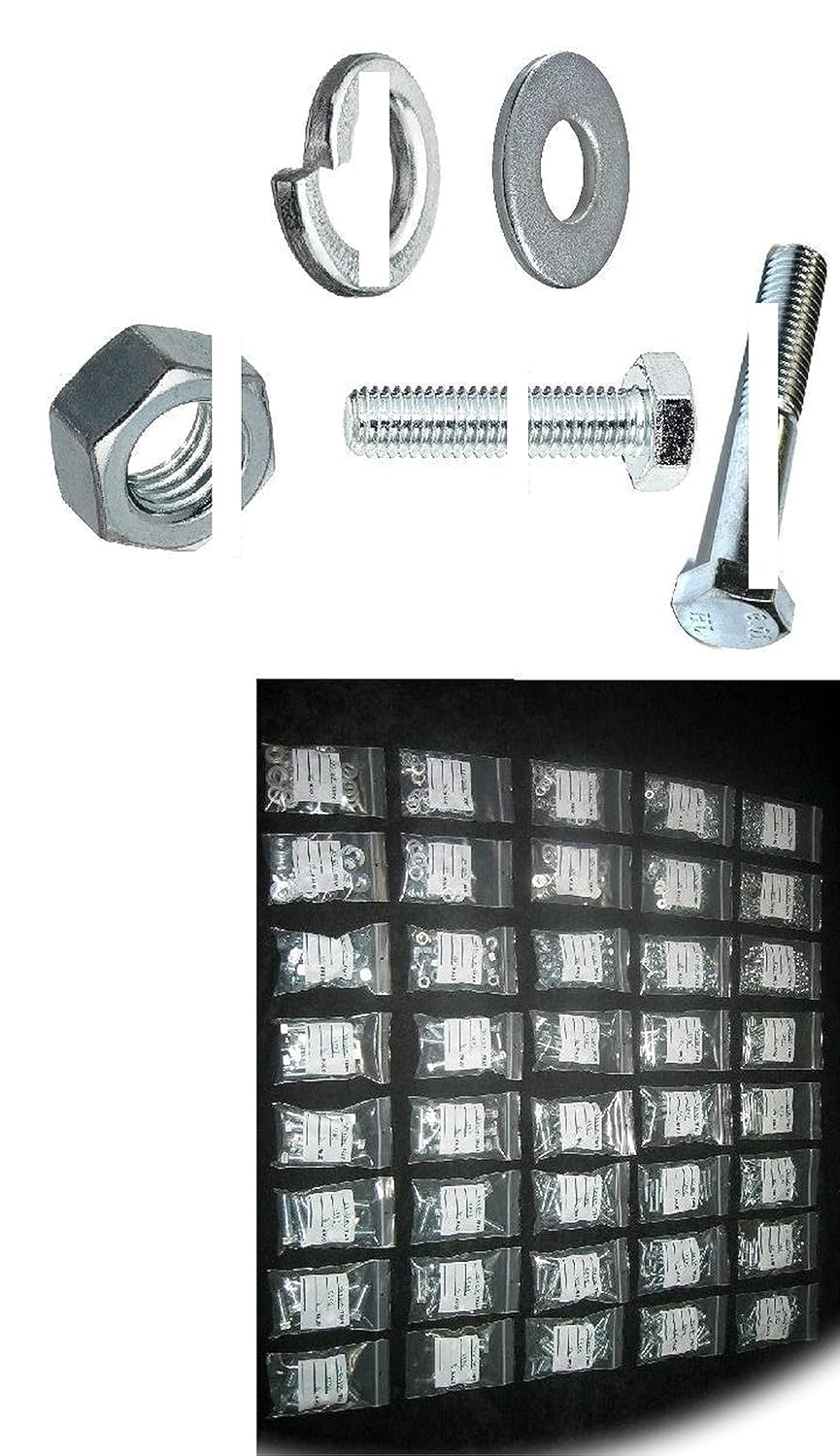 Metric Coarse Thread Bolt Nut & Washer Assortment Kit 660 Pieces Grade 10.9/8 Hardware Fastener Kit Set RV8841S