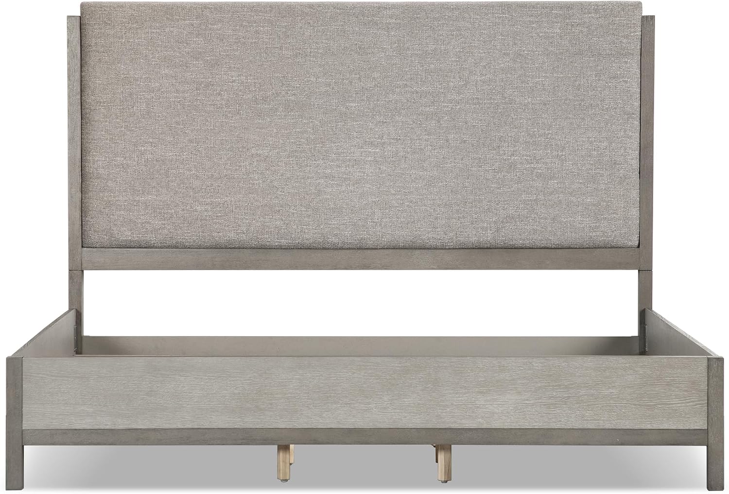 Furniture of America Burnett Solid Wood 3-Piece Bedroom Set, Queen-Size Bed with Padded Headboard and Felt-Lined Top Drawer Nightstand, Box Spring Required, Gray