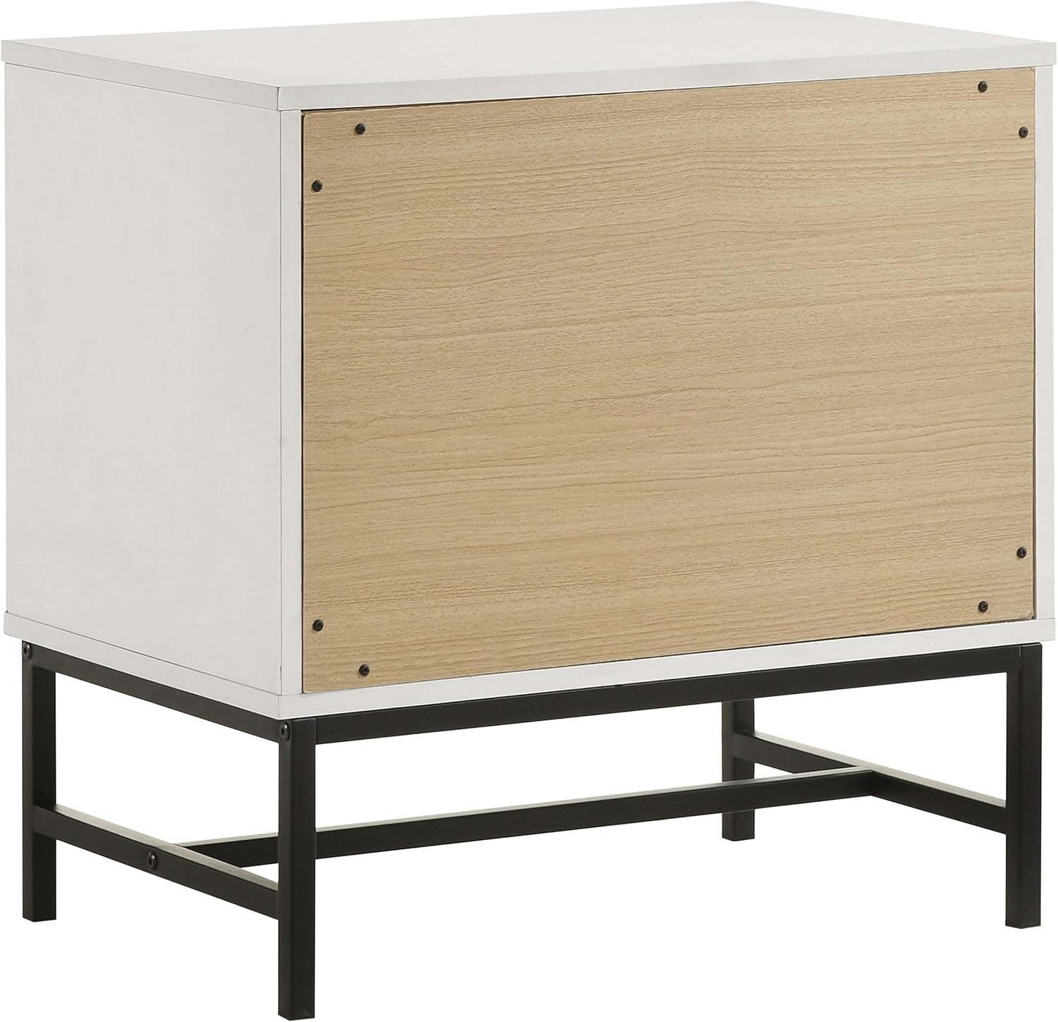 Coaster Home Furnishings Sonora Contemporary 5-Piece Bedroom Set Leatherette Upholstered Queen Size Panel Bed Frame 54-inch Headboard White 224861Q-S5