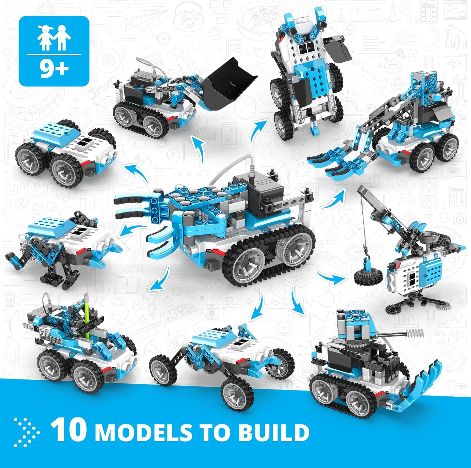 ENGINO- Inventor STEM Toys, Robotorized GinoBot, Construction Toys for Kids 9+, STEM Building Toys, STEM Projects, Gifts for Boys & Girls