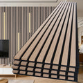 NeatiEase Wood Panels for Wall, 4-Piece 108' x 12.6' Soundproof Wood Slat Wall Panel for Interior Wall Decor Noise Cancelling, Acoustic Wall Panels, Sound Absorbing Panel (Rustic Oak)