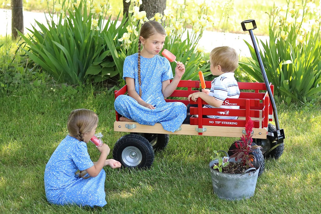 Berlin Flyer Sport Wagon - Model F410 - Perfect Wagon for Around the Neighborhood, Campground, or Beach - Amish Made in Ohio, USA - 10' No-Flat Tires (Red)