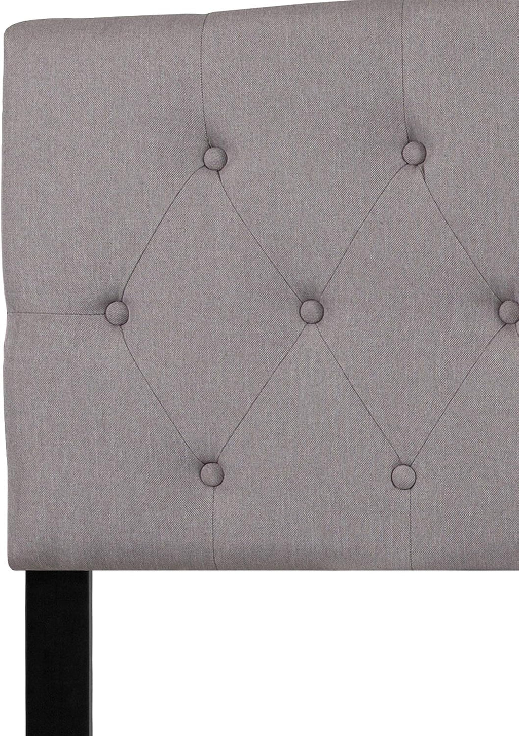 EMMA + OLIVER Arched Button Tufted Queen Size Headboard in Light Gray Fabric