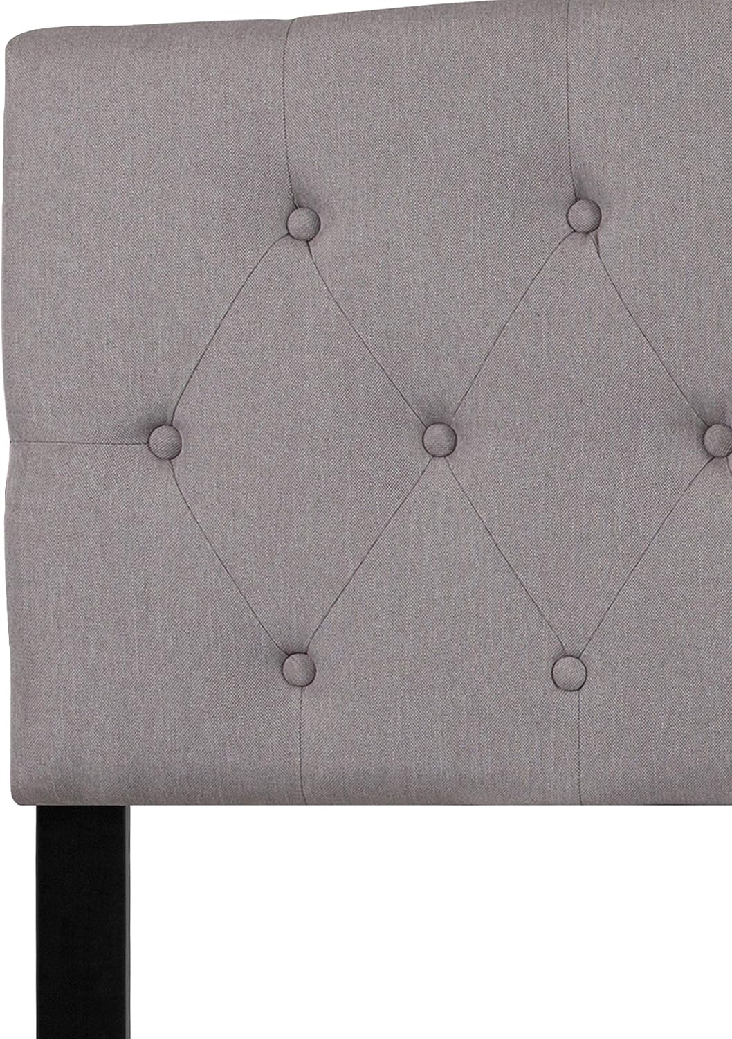 EMMA + OLIVER Arched Button Tufted Queen Size Headboard in Light Gray Fabric