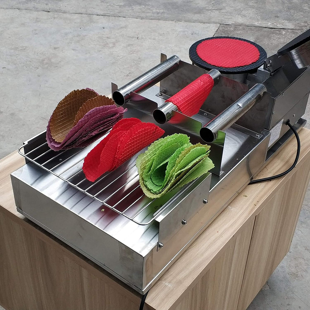 Kolice Commercial Taco Rolling Machine/taco maker/taco machine/no-stick waffle machine/Cucina Pro Tortilla Maker/Flour Corn Taco machine/tortilla maker machine with taco holder
