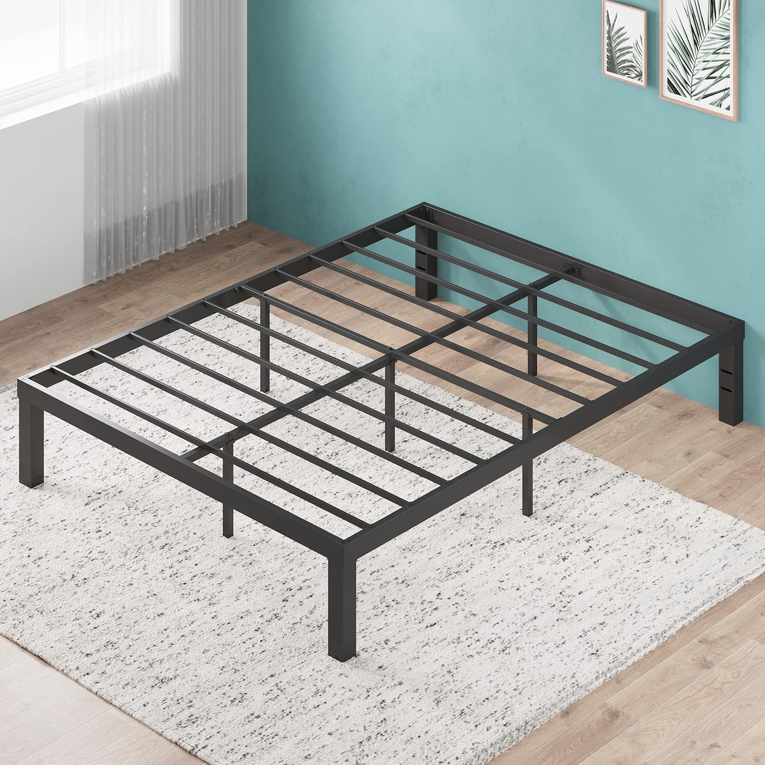 Zinus Luis 14 Inch QuickLock Metal Platform Bed Frame, Mattress Foundation with Steel Slat Support, No Box Spring Needed, Easy Assembly, King