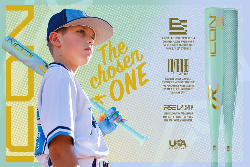 Rawlings | 2026 | ICON The Chosen One Baseball Bat | USA | -10 Drop | 2 5/8' Barrel | 1 Pc. Composite