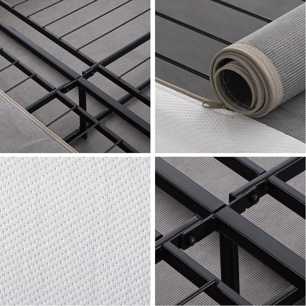 ZINUS 7.5 Inch Box Spring with Cover, No Assembly Mattress Foundation, Sturdy Metal Structure, Full, White